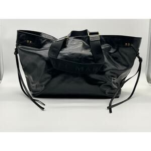 Isabel Marant Wardy Double Handle Leather Tote Bag in Black and Gold
